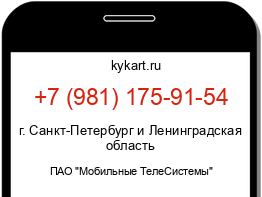 Информация о номере телефона +7 (981) 175-91-54: регион, оператор