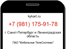 Информация о номере телефона +7 (981) 175-91-78: регион, оператор