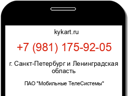 Информация о номере телефона +7 (981) 175-92-05: регион, оператор