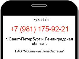 Информация о номере телефона +7 (981) 175-92-21: регион, оператор
