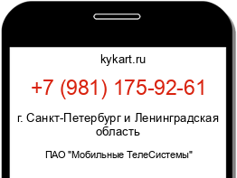 Информация о номере телефона +7 (981) 175-92-61: регион, оператор