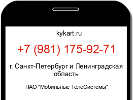 Информация о номере телефона +7 (981) 175-92-71: регион, оператор