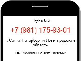 Информация о номере телефона +7 (981) 175-93-01: регион, оператор