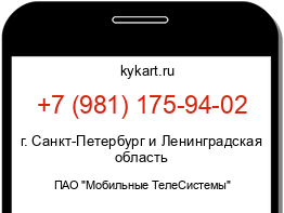 Информация о номере телефона +7 (981) 175-94-02: регион, оператор