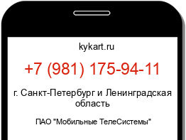 Информация о номере телефона +7 (981) 175-94-11: регион, оператор