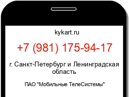 Информация о номере телефона +7 (981) 175-94-17: регион, оператор