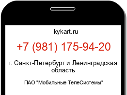 Информация о номере телефона +7 (981) 175-94-20: регион, оператор