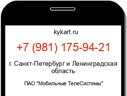Информация о номере телефона +7 (981) 175-94-21: регион, оператор
