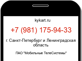 Информация о номере телефона +7 (981) 175-94-33: регион, оператор