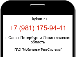 Информация о номере телефона +7 (981) 175-94-41: регион, оператор