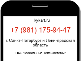 Информация о номере телефона +7 (981) 175-94-47: регион, оператор