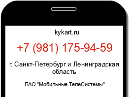 Информация о номере телефона +7 (981) 175-94-59: регион, оператор