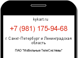 Информация о номере телефона +7 (981) 175-94-68: регион, оператор