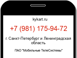 Информация о номере телефона +7 (981) 175-94-72: регион, оператор