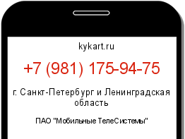 Информация о номере телефона +7 (981) 175-94-75: регион, оператор