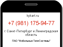 Информация о номере телефона +7 (981) 175-94-77: регион, оператор