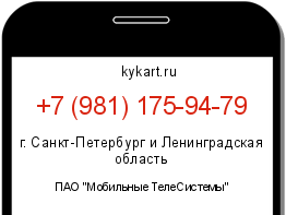 Информация о номере телефона +7 (981) 175-94-79: регион, оператор