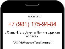 Информация о номере телефона +7 (981) 175-94-84: регион, оператор