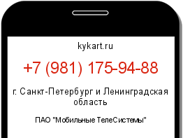 Информация о номере телефона +7 (981) 175-94-88: регион, оператор