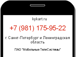 Информация о номере телефона +7 (981) 175-95-22: регион, оператор