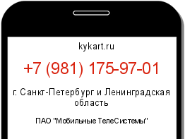 Информация о номере телефона +7 (981) 175-97-01: регион, оператор