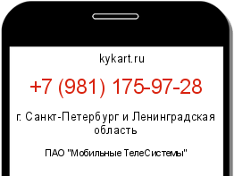 Информация о номере телефона +7 (981) 175-97-28: регион, оператор