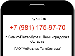 Информация о номере телефона +7 (981) 175-97-70: регион, оператор