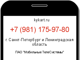 Информация о номере телефона +7 (981) 175-97-80: регион, оператор