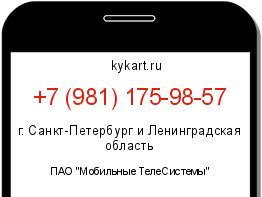 Информация о номере телефона +7 (981) 175-98-57: регион, оператор