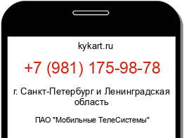 Информация о номере телефона +7 (981) 175-98-78: регион, оператор
