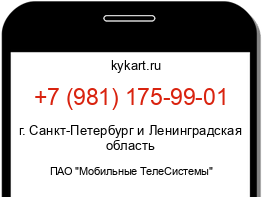 Информация о номере телефона +7 (981) 175-99-01: регион, оператор