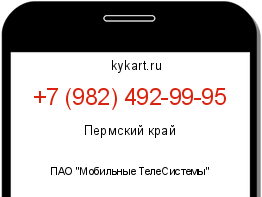 Информация о номере телефона +7 (982) 492-99-95: регион, оператор