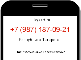 Информация о номере телефона +7 (987) 187-09-21: регион, оператор