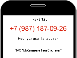Информация о номере телефона +7 (987) 187-09-26: регион, оператор