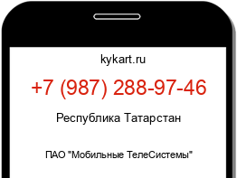 Информация о номере телефона +7 (987) 288-97-46: регион, оператор