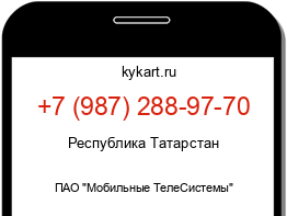 Информация о номере телефона +7 (987) 288-97-70: регион, оператор