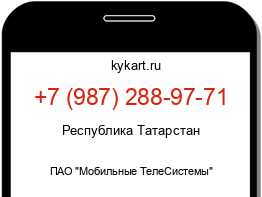 Информация о номере телефона +7 (987) 288-97-71: регион, оператор