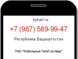 Информация о номере телефона +7 (987) 589-99-47: регион, оператор