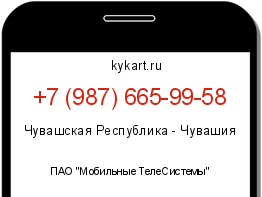 Информация о номере телефона +7 (987) 665-99-58: регион, оператор