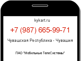 Информация о номере телефона +7 (987) 665-99-71: регион, оператор