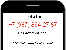 Информация о номере телефона +7 (987) 864-27-87: регион, оператор
