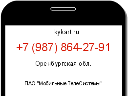 Информация о номере телефона +7 (987) 864-27-91: регион, оператор