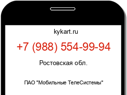 Информация о номере телефона +7 (988) 554-99-94: регион, оператор