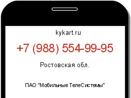 Информация о номере телефона +7 (988) 554-99-95: регион, оператор