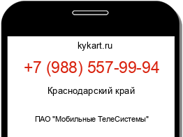 Информация о номере телефона +7 (988) 557-99-94: регион, оператор