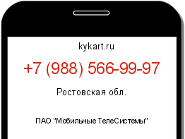 Информация о номере телефона +7 (988) 566-99-97: регион, оператор