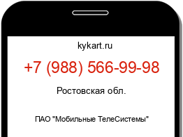 Информация о номере телефона +7 (988) 566-99-98: регион, оператор