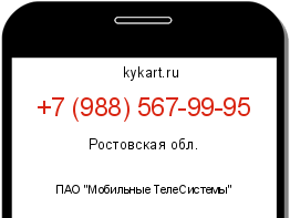Информация о номере телефона +7 (988) 567-99-95: регион, оператор