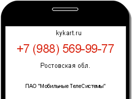 Информация о номере телефона +7 (988) 569-99-77: регион, оператор