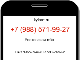 Информация о номере телефона +7 (988) 571-99-27: регион, оператор